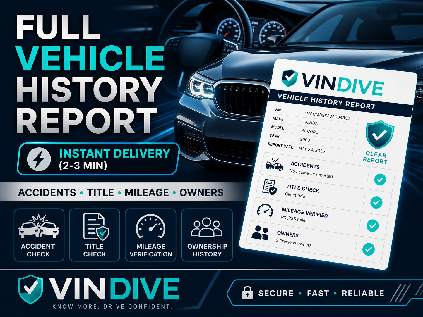 Vehicle History Report | Full VIN Check | Accident & Title History